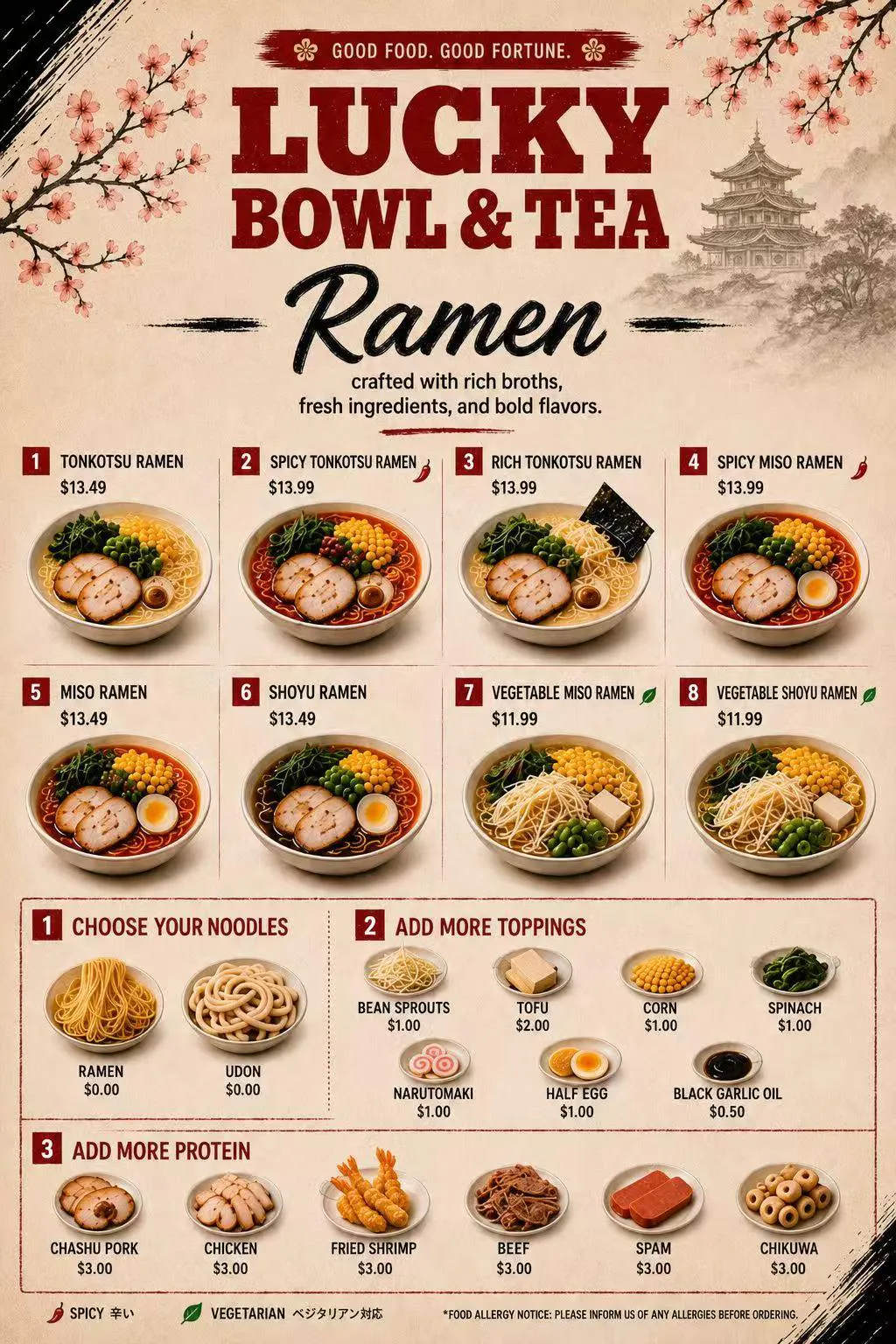 Restaurant menu 2, detailed description provided below
